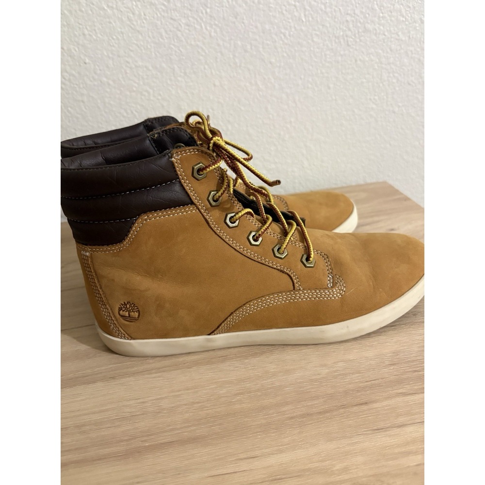 Timberland Brown Leather Ankle Boots Women's Lace Up‎ Ortholite Casual - Picture 3 of 12